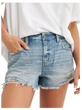 Aerie Daydream Acid Light Wash Distressed Jean Shorts